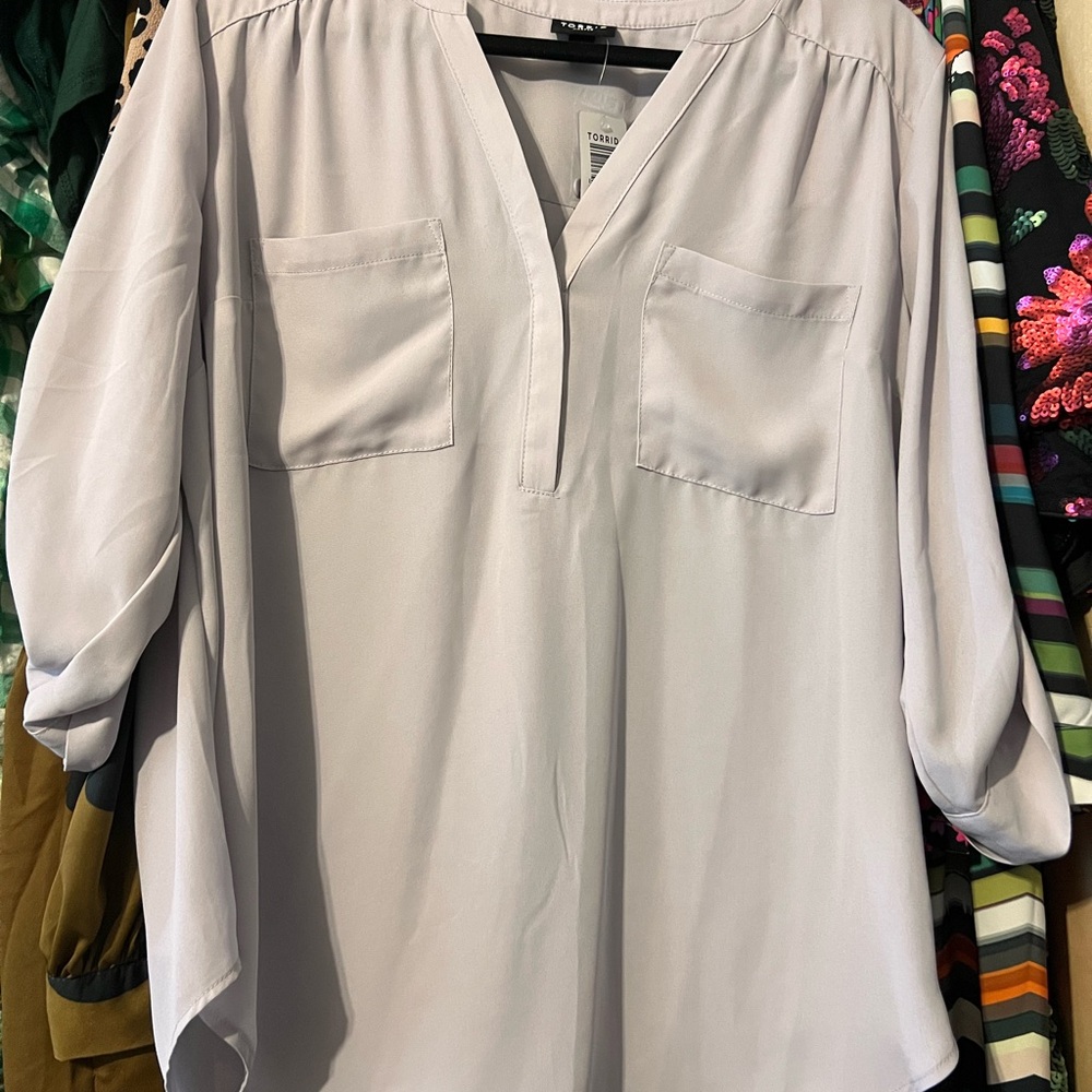 Women's Grey/Purple Blouse